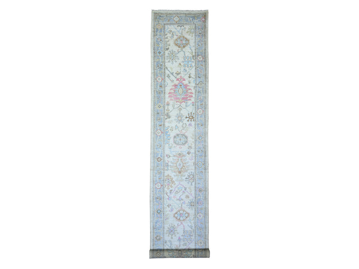 2'9" x 15'10" New Hand Knotted Beige Wool Runner Oriental Rug - MOA10273860