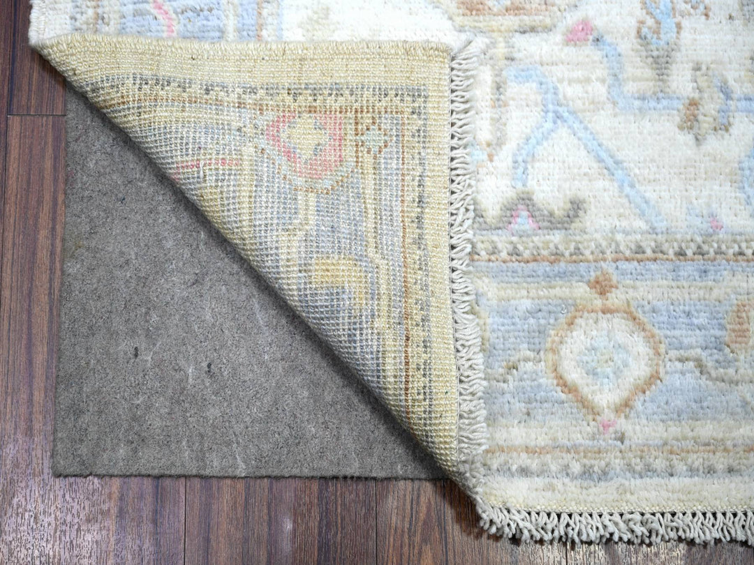 2'9" x 15'10" New Hand Knotted Beige Wool Runner Oriental Rug - MOA10273860