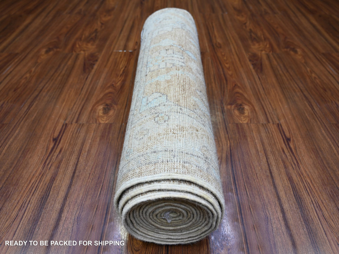 2'7" x 15'0" New Hand Knotted Brown Wool Runner Oriental Rug - MOA10273866