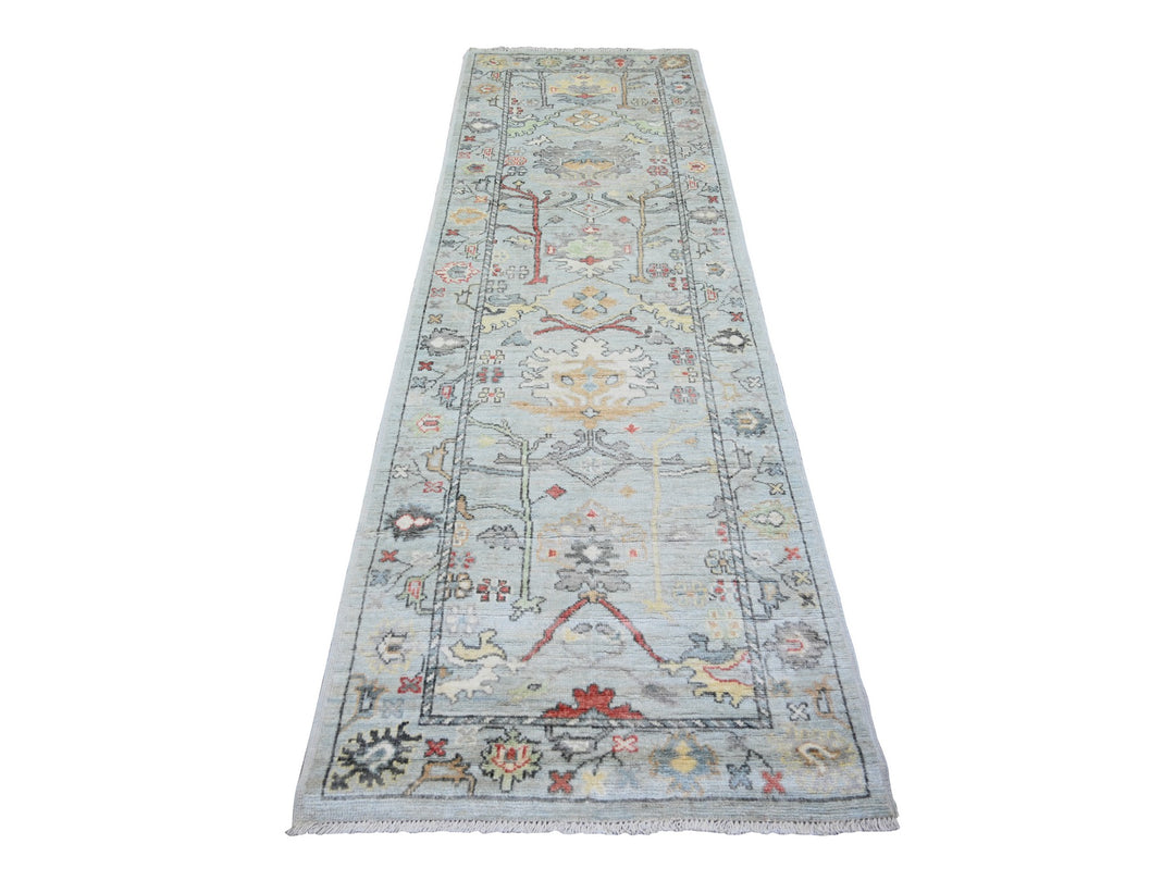 3'0" x 9'5" New Hand Knotted Blue Wool Runner Oriental Rug - MOA10273869