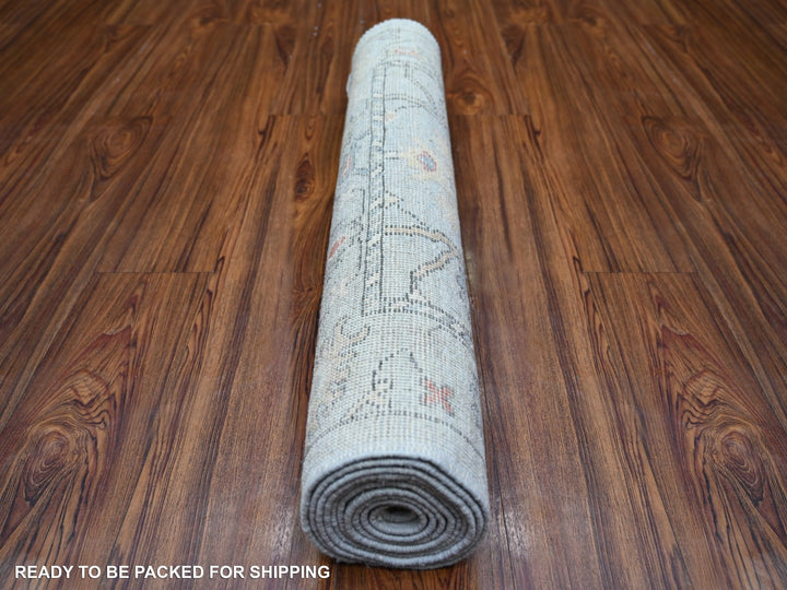 3'0" x 9'5" New Hand Knotted Blue Wool Runner Oriental Rug - MOA10273869