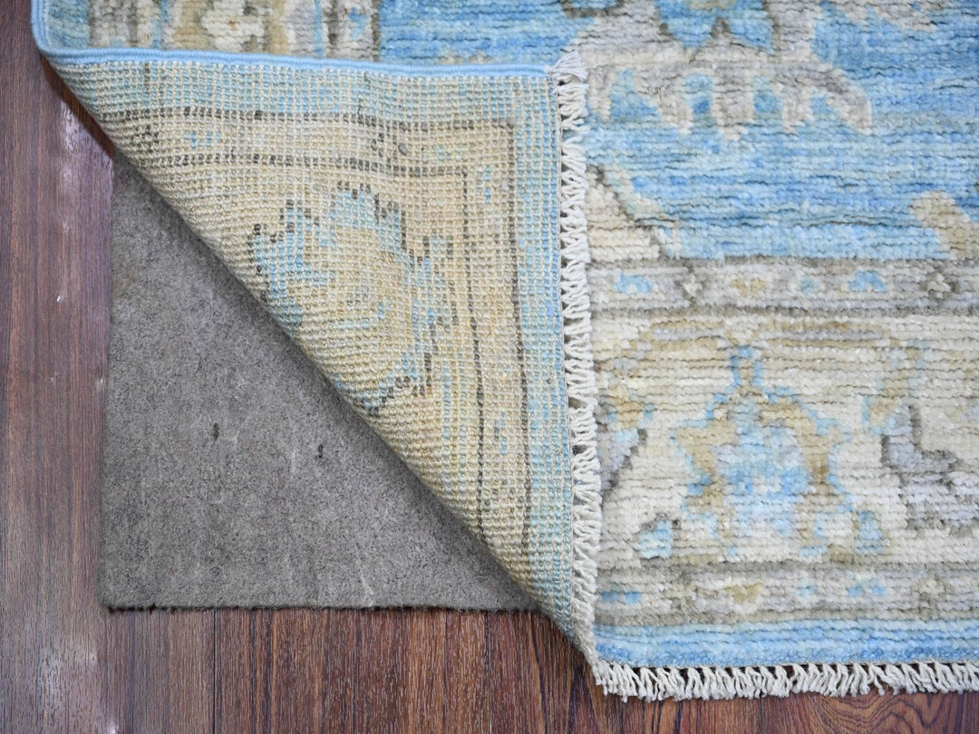2'9" x 9'9" New Hand Knotted Blue Wool Runner Oriental Rug - MOA10273878