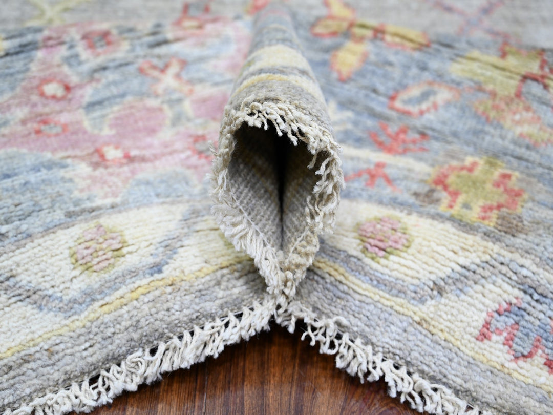 8'1" x 9'10" New Hand Knotted Grey Wool Rectangle Oriental Rug - MOA10273887