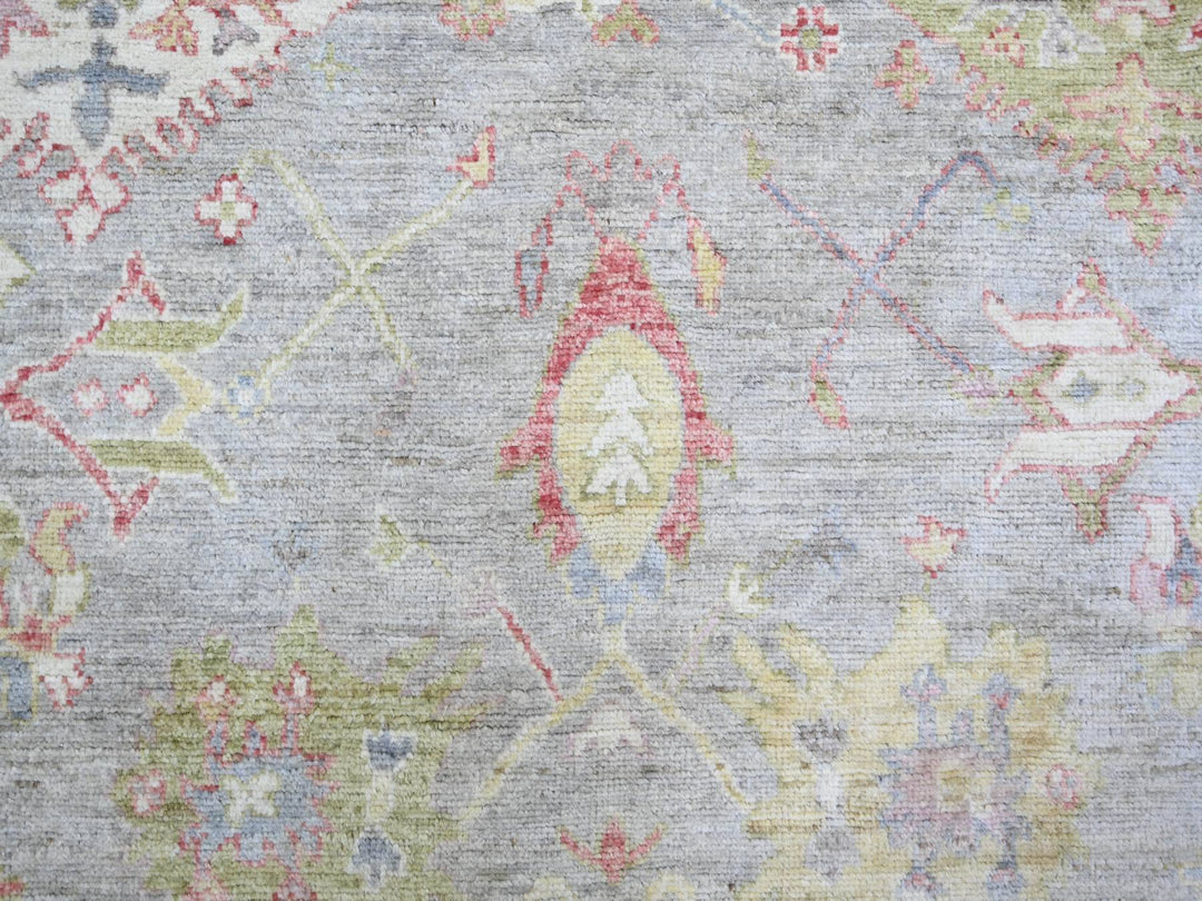 8'1" x 9'10" New Hand Knotted Grey Wool Rectangle Oriental Rug - MOA10273887