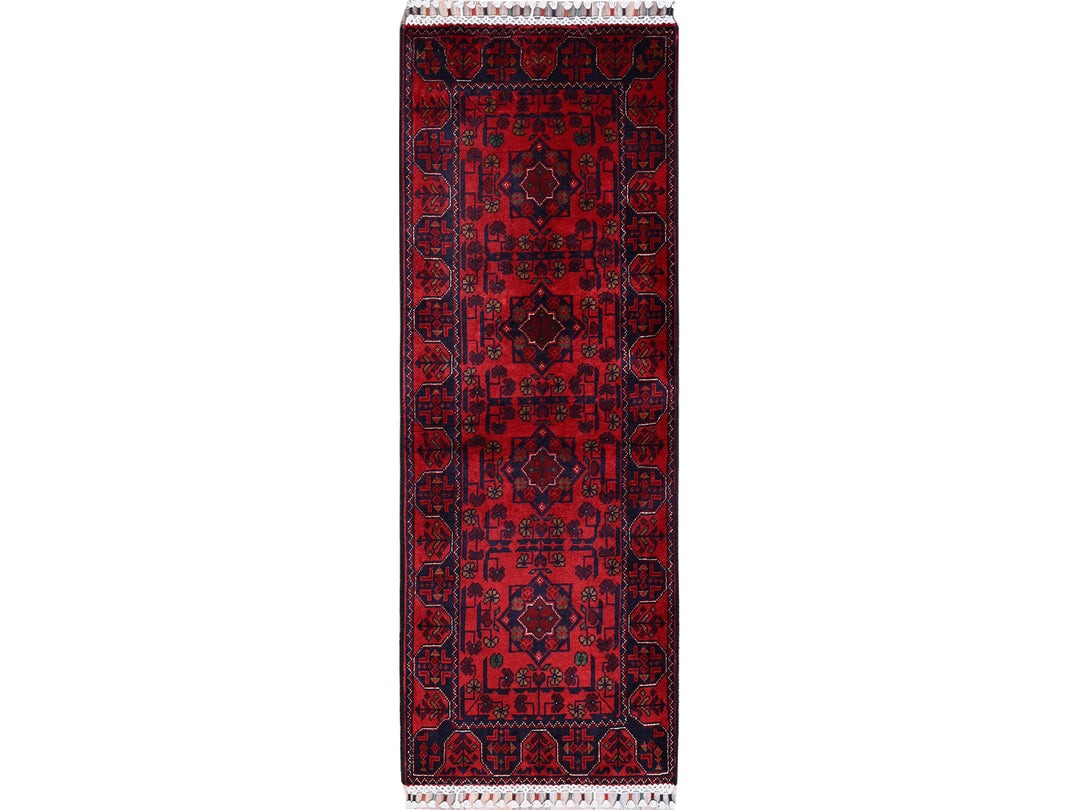 1'9" x 4'10" New Hand Knotted Red Wool Runner Oriental Rug - MOA102738