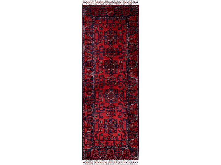 1'9" x 4'10" New Hand Knotted Red Wool Runner Oriental Rug - MOA102738