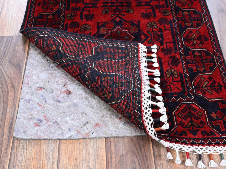 1'9" x 4'10" New Hand Knotted Red Wool Runner Oriental Rug - MOA102738