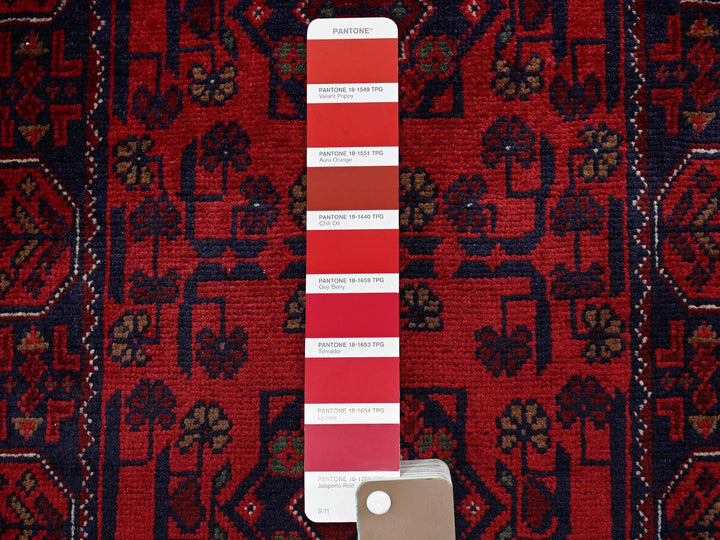 1'9" x 4'10" New Hand Knotted Red Wool Runner Oriental Rug - MOA102738