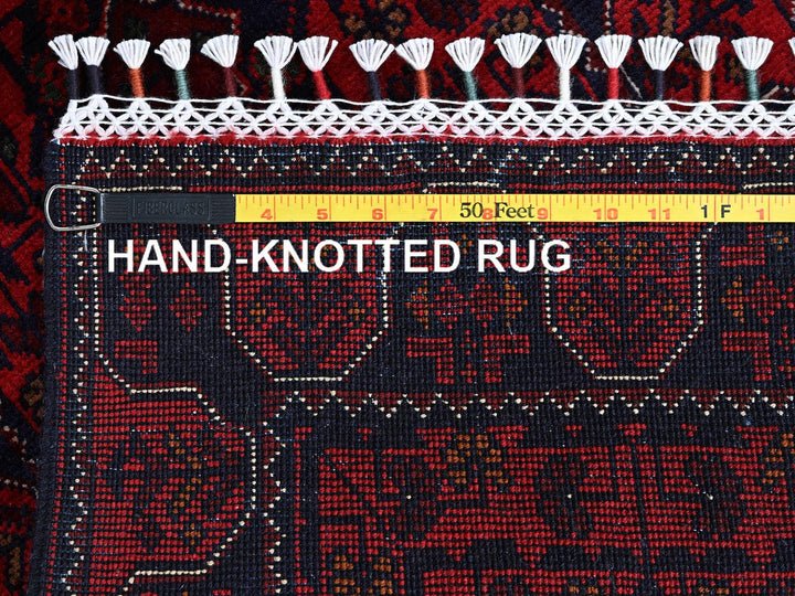 1'9" x 4'10" New Hand Knotted Red Wool Runner Oriental Rug - MOA102738