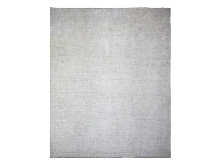 11'6" x 14'3" New Hand Knotted Ivory Wool Rectangle Oriental Rug - MOA10273919