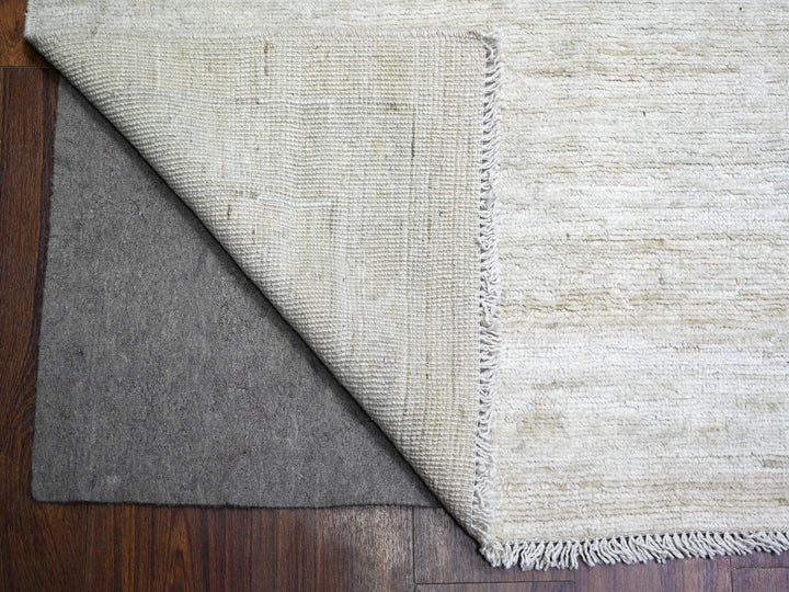 11'6" x 14'3" New Hand Knotted Ivory Wool Rectangle Oriental Rug - MOA10273919