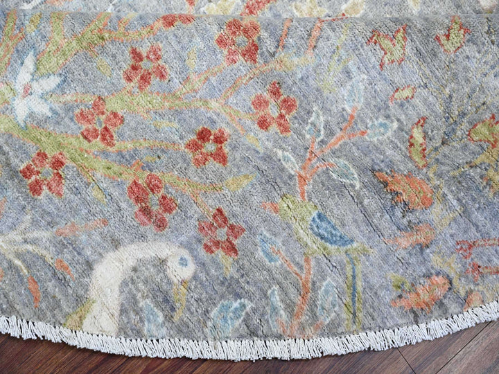 10'0" x 10'0" New Hand Knotted Grey Wool Rectangle Oriental Rug - MOA10273926