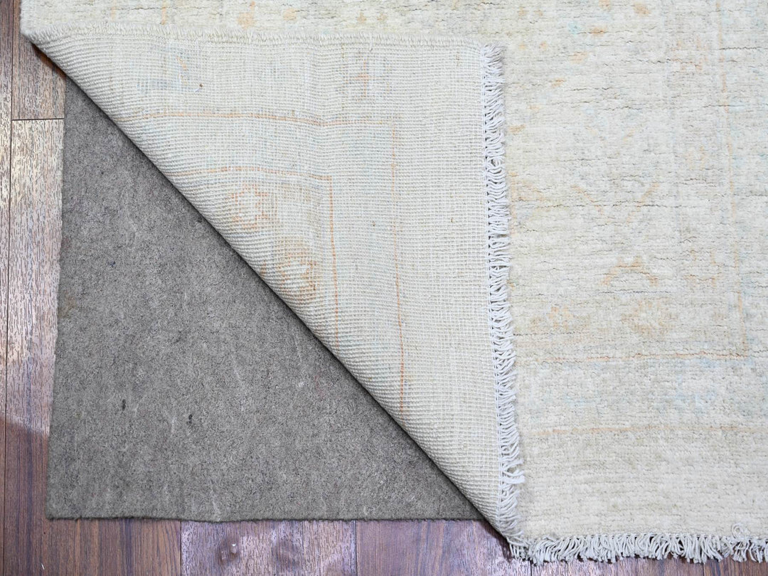 2'7" x 11'3" New Hand Knotted Ivory Wool Runner Oriental Rug - MOA10273944