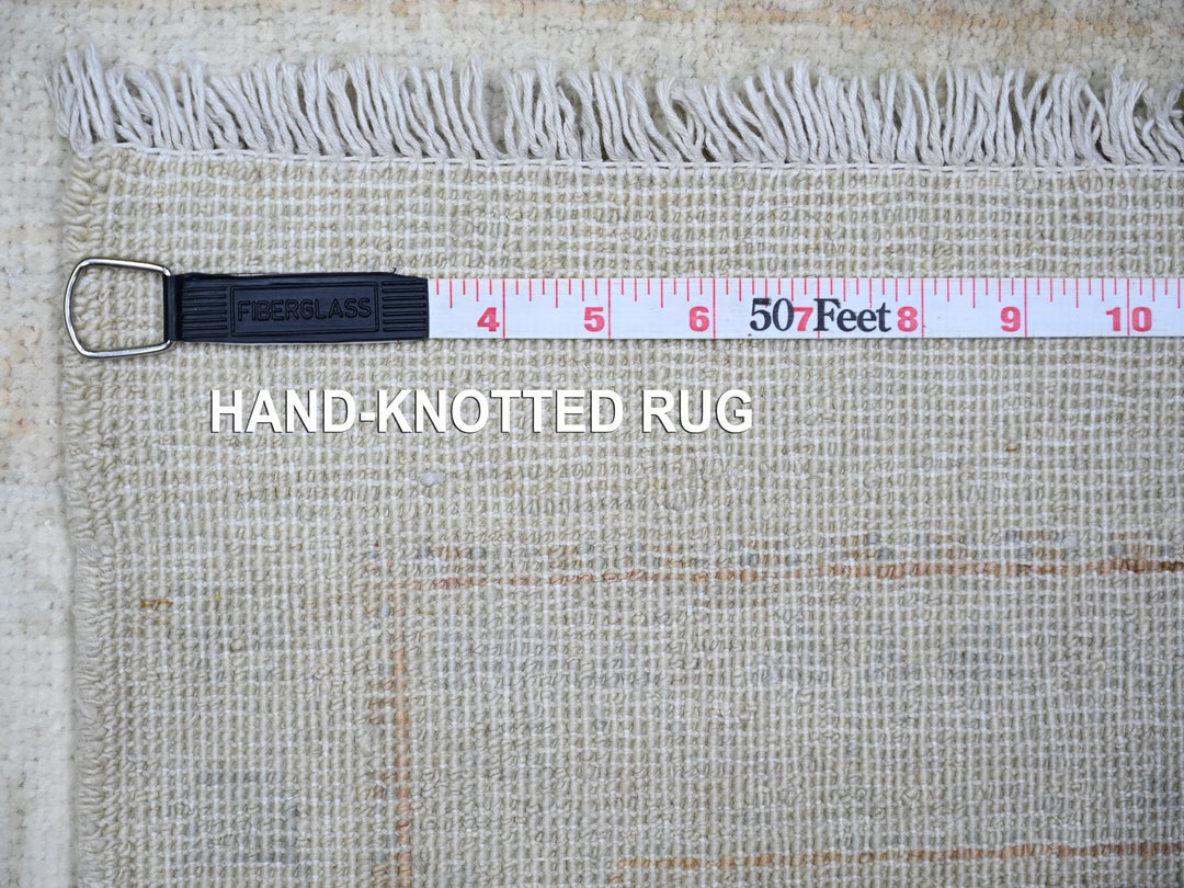 2'7" x 11'3" New Hand Knotted Ivory Wool Runner Oriental Rug - MOA10273944