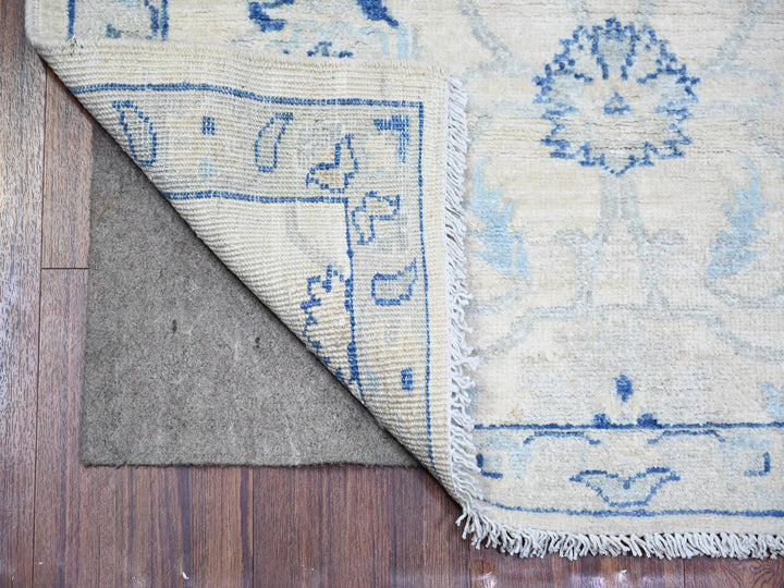 2'9" x 11'9" New Hand Knotted Ivory Wool Runner Oriental Rug - MOA10273945