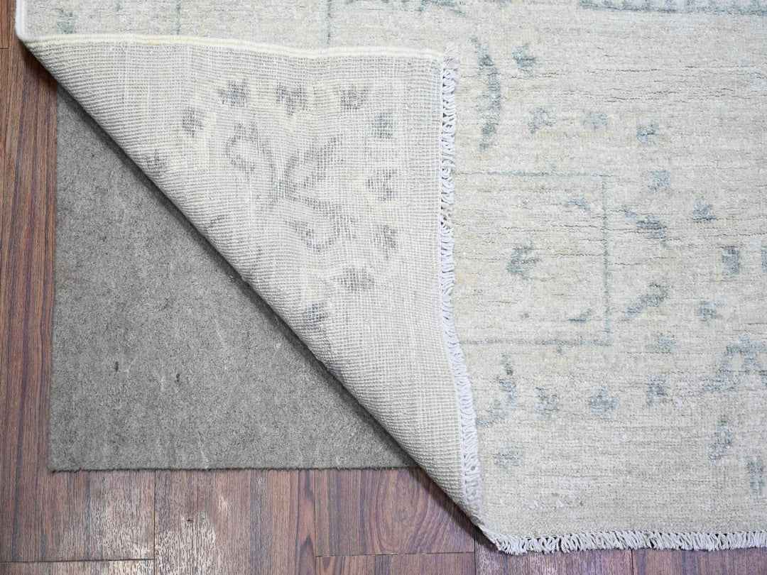 9'0" x 11'8" New Hand Knotted Grey Wool Rectangle Oriental Rug - MOA10273948