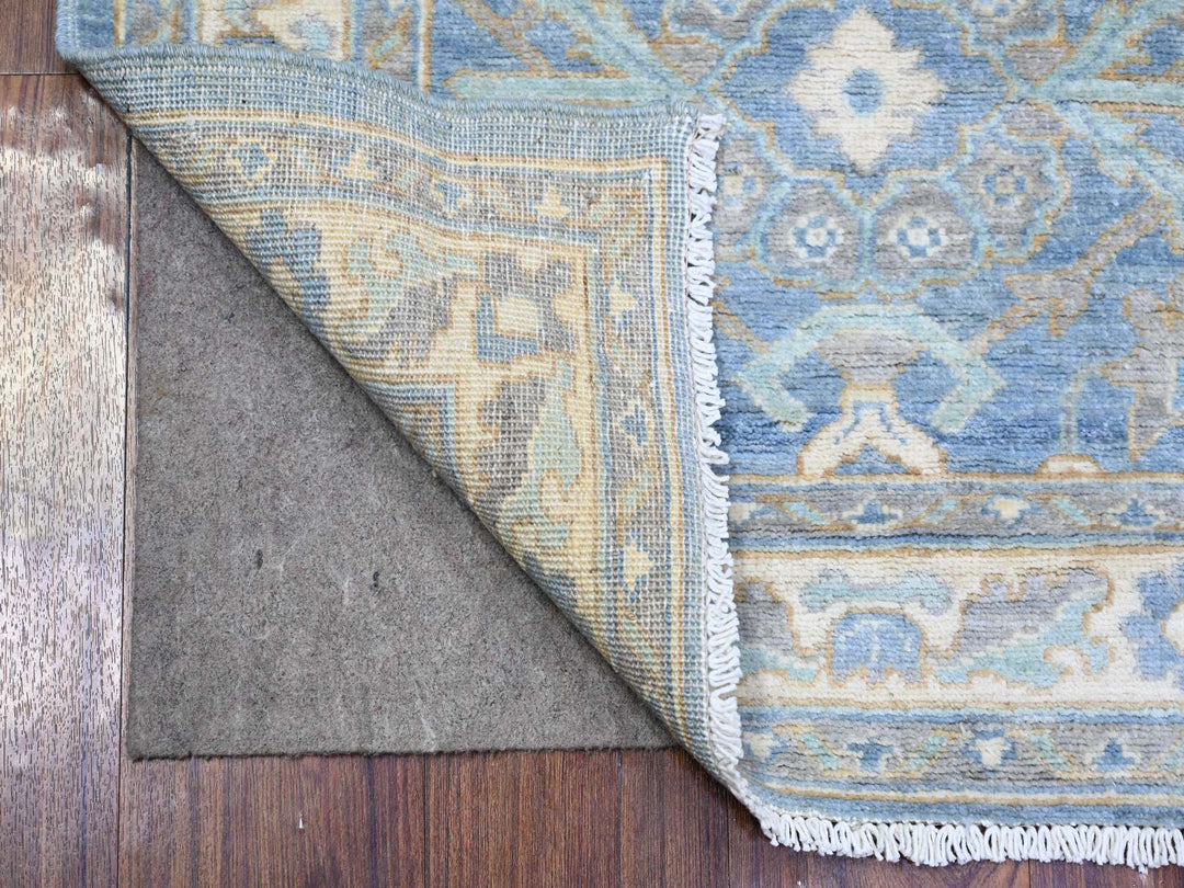 2'8" x 9'6" New Hand Knotted Blue Wool Runner Oriental Rug - MOA10273963
