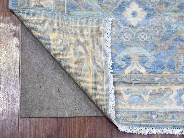 2'8" x 9'6" New Hand Knotted Blue Wool Runner Oriental Rug - MOA10273963