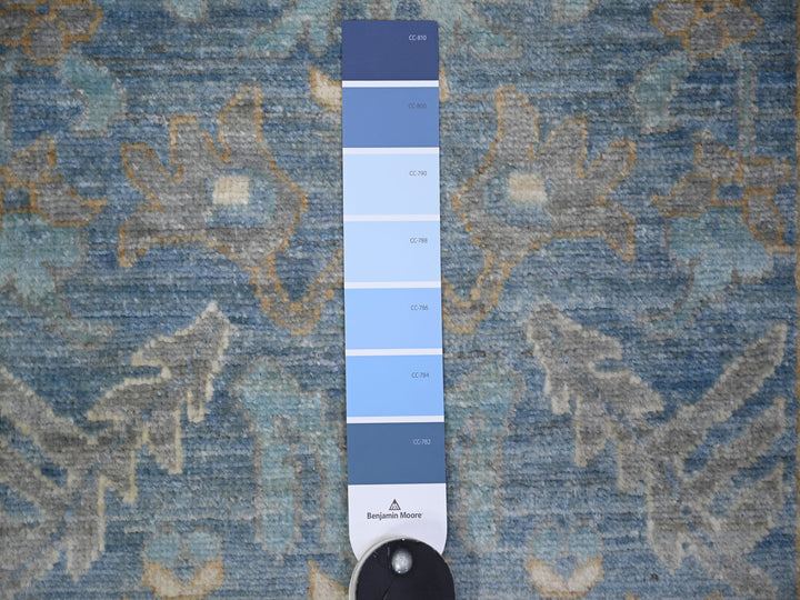 2'8" x 9'6" New Hand Knotted Blue Wool Runner Oriental Rug - MOA10273963