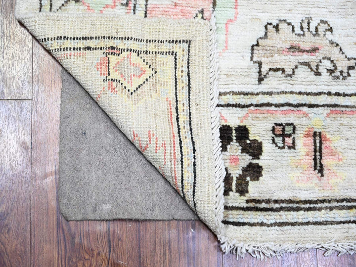 4'2" x 11'8" New Hand Knotted Grey Wool Runner Oriental Rug - MOA10273982