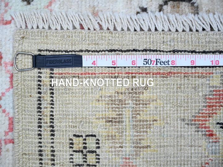 4'2" x 11'8" New Hand Knotted Grey Wool Runner Oriental Rug - MOA10273982