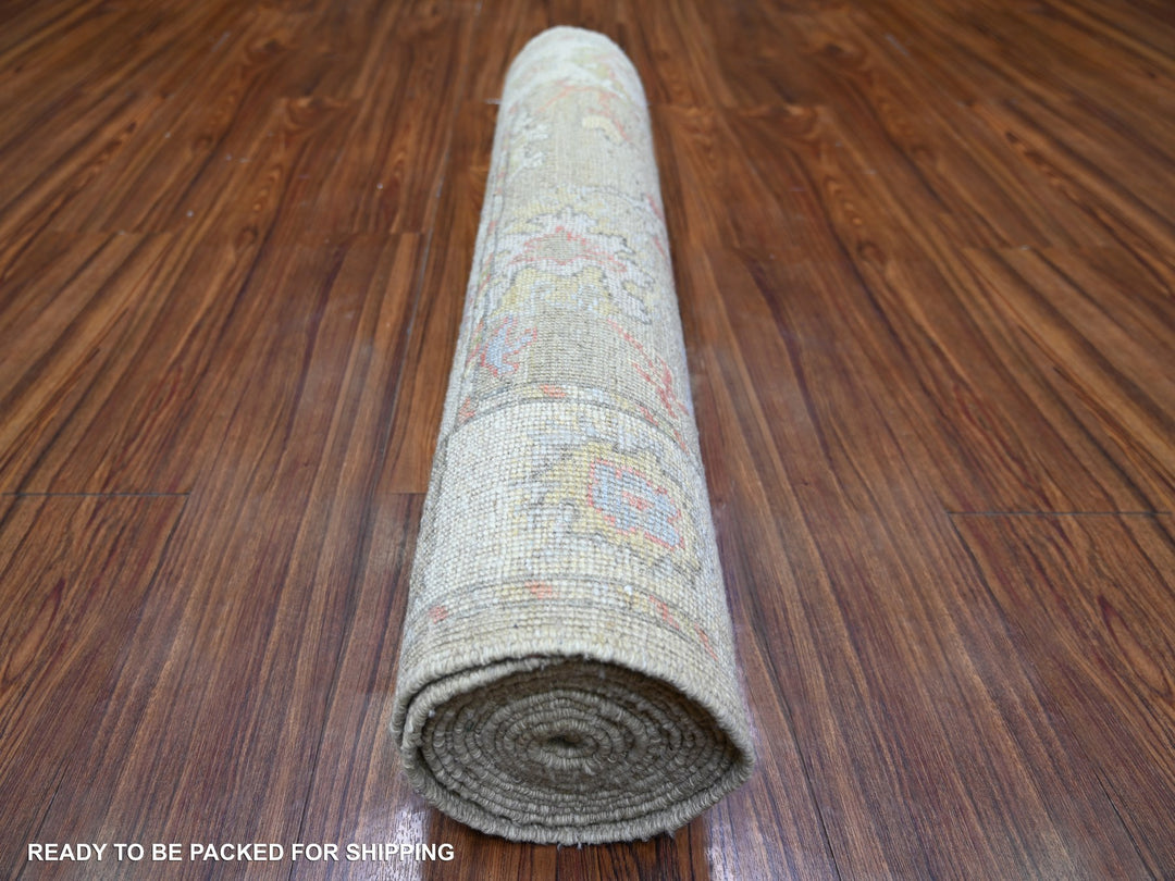 3'0" x 16'0" New Hand Knotted Green Wool Runner Oriental Rug - MOA10273993