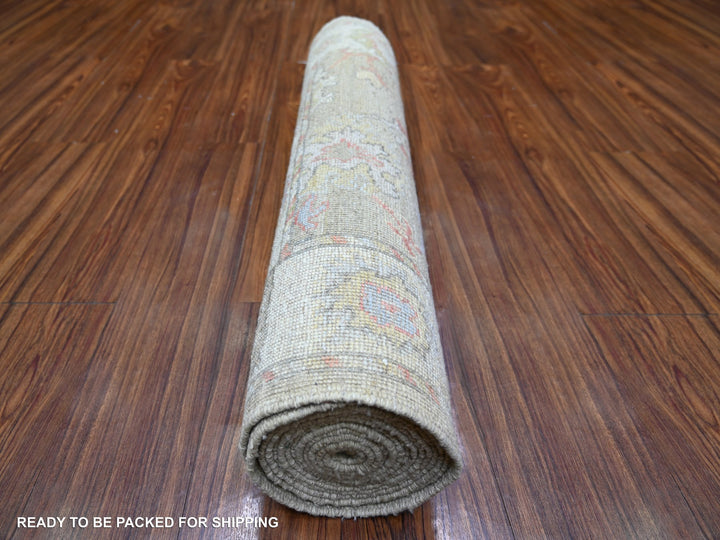 3'0" x 16'0" New Hand Knotted Green Wool Runner Oriental Rug - MOA10273993