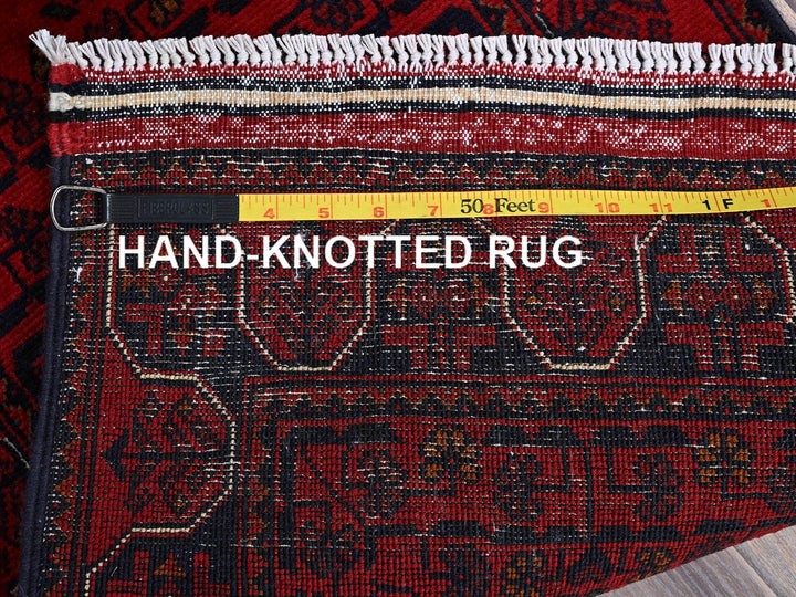 1'8" x 4'9" New Hand Knotted Red Wool Runner Oriental Rug - MOA102739