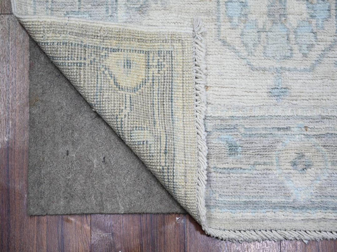 2'8" x 11'7" New Hand Knotted Grey Wool Runner Oriental Rug - MOA10274004