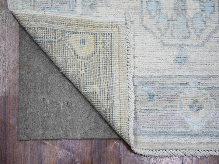 2'8" x 11'7" New Hand Knotted Grey Wool Runner Oriental Rug - MOA10274004