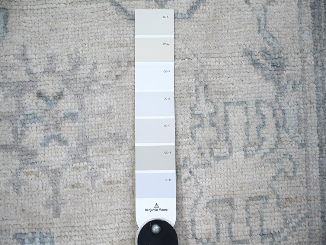 2'8" x 11'7" New Hand Knotted Grey Wool Runner Oriental Rug - MOA10274004