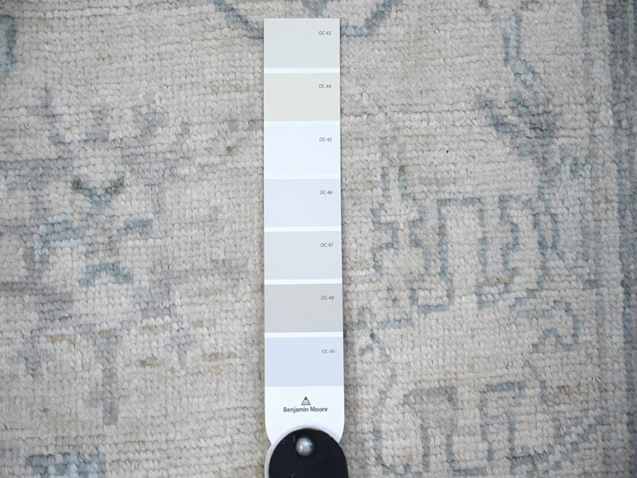 2'8" x 11'7" New Hand Knotted Grey Wool Runner Oriental Rug - MOA10274004