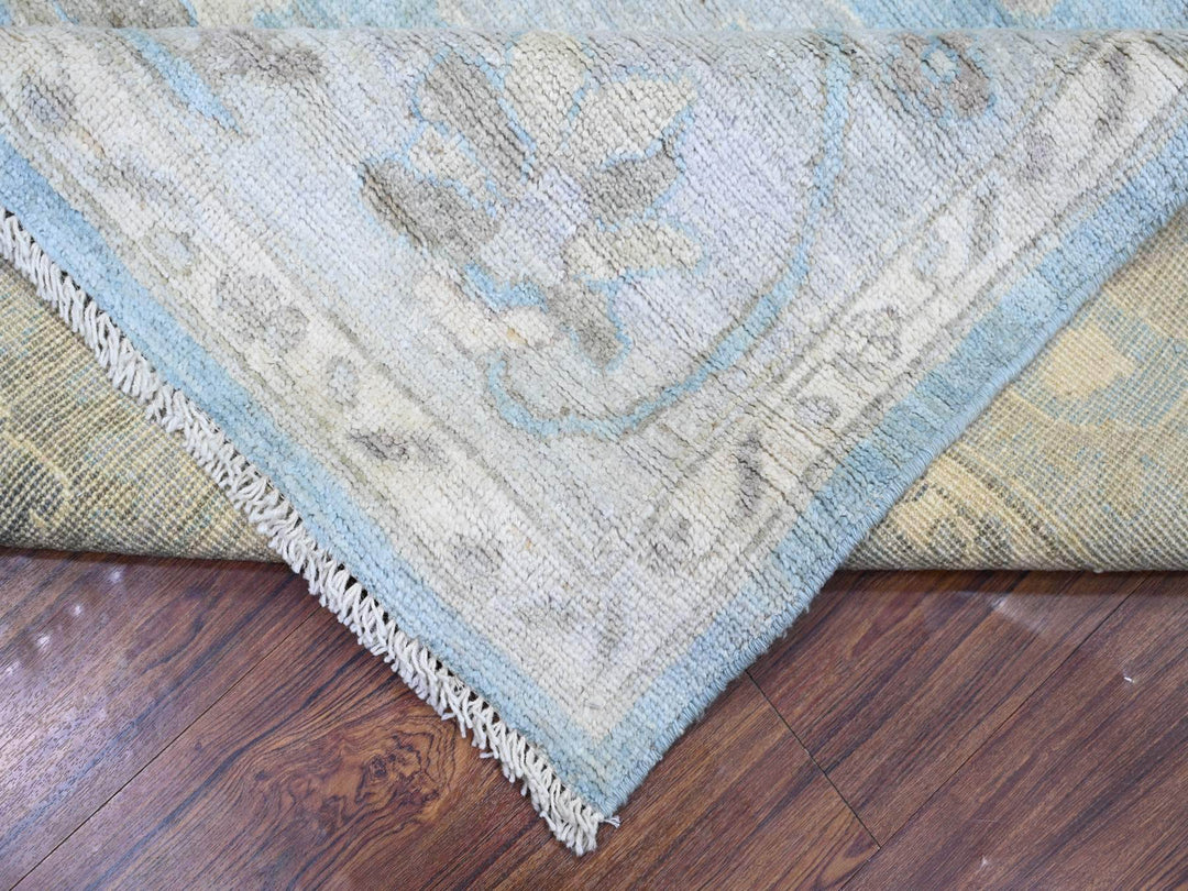 8'1" x 9'8" New Hand Knotted Blue Wool Rectangle Oriental Rug - MOA10274014