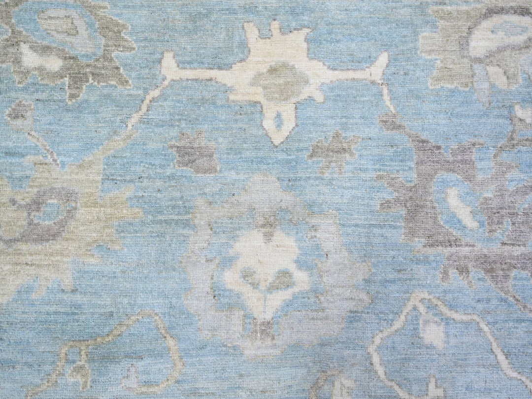 8'1" x 9'8" New Hand Knotted Blue Wool Rectangle Oriental Rug - MOA10274014