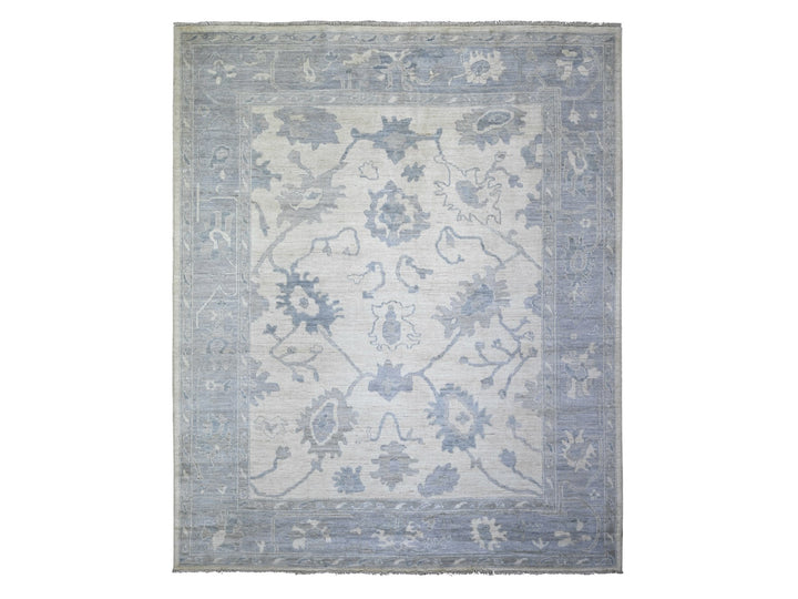 8'1" x 9'8" New Hand Knotted Ivory Wool Rectangle Oriental Rug - MOA10274015