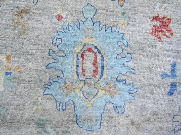 8'4" x 9'8" New Hand Knotted Grey Wool Rectangle Oriental Rug - MOA10274022