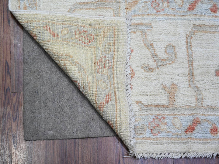 7'8" x 10'2" New Hand Knotted Ivory Wool Rectangle Oriental Rug - MOA10274025