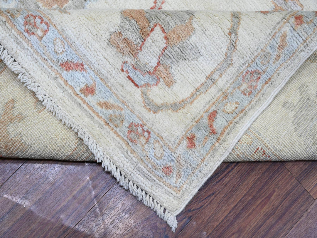 7'8" x 10'2" New Hand Knotted Ivory Wool Rectangle Oriental Rug - MOA10274025