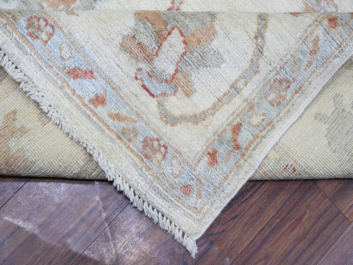 7'8" x 10'2" New Hand Knotted Ivory Wool Rectangle Oriental Rug - MOA10274025