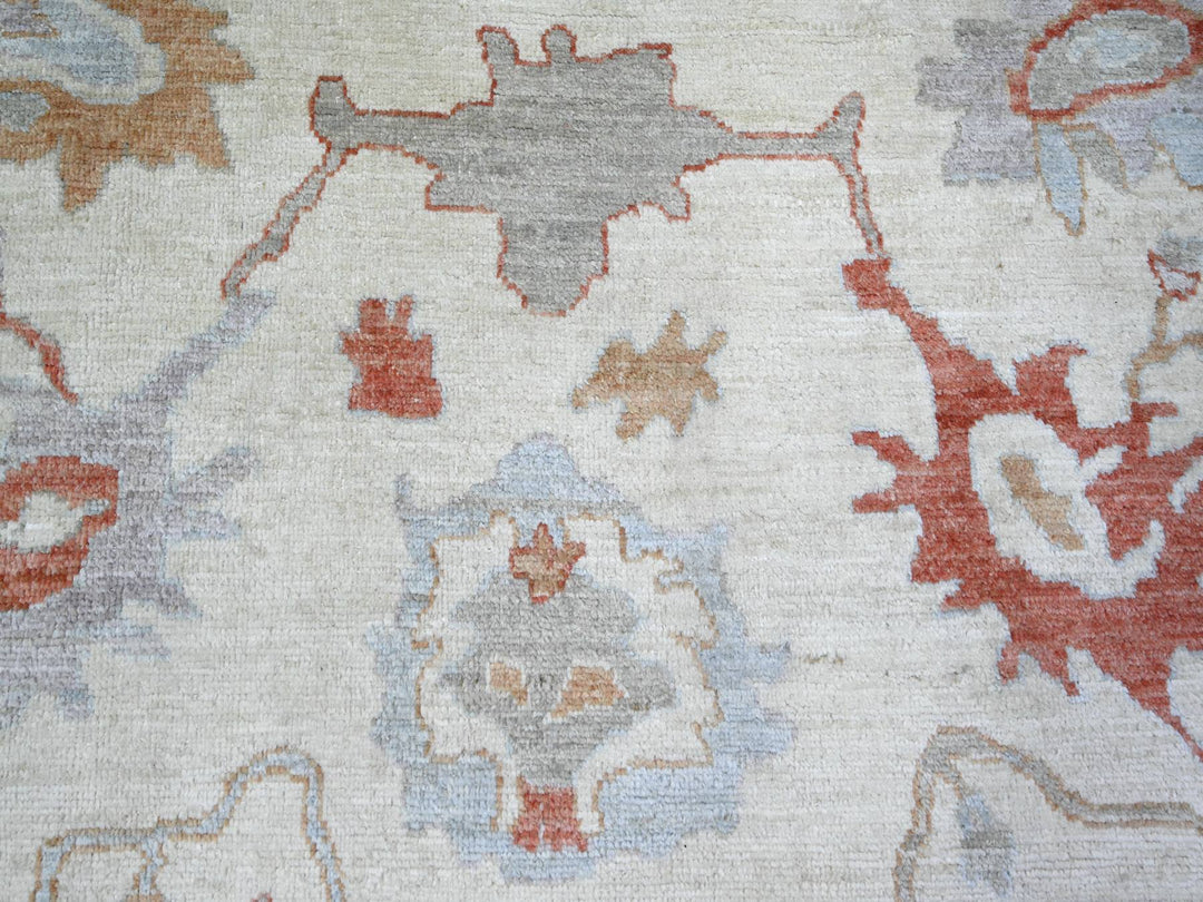 7'8" x 10'2" New Hand Knotted Ivory Wool Rectangle Oriental Rug - MOA10274025
