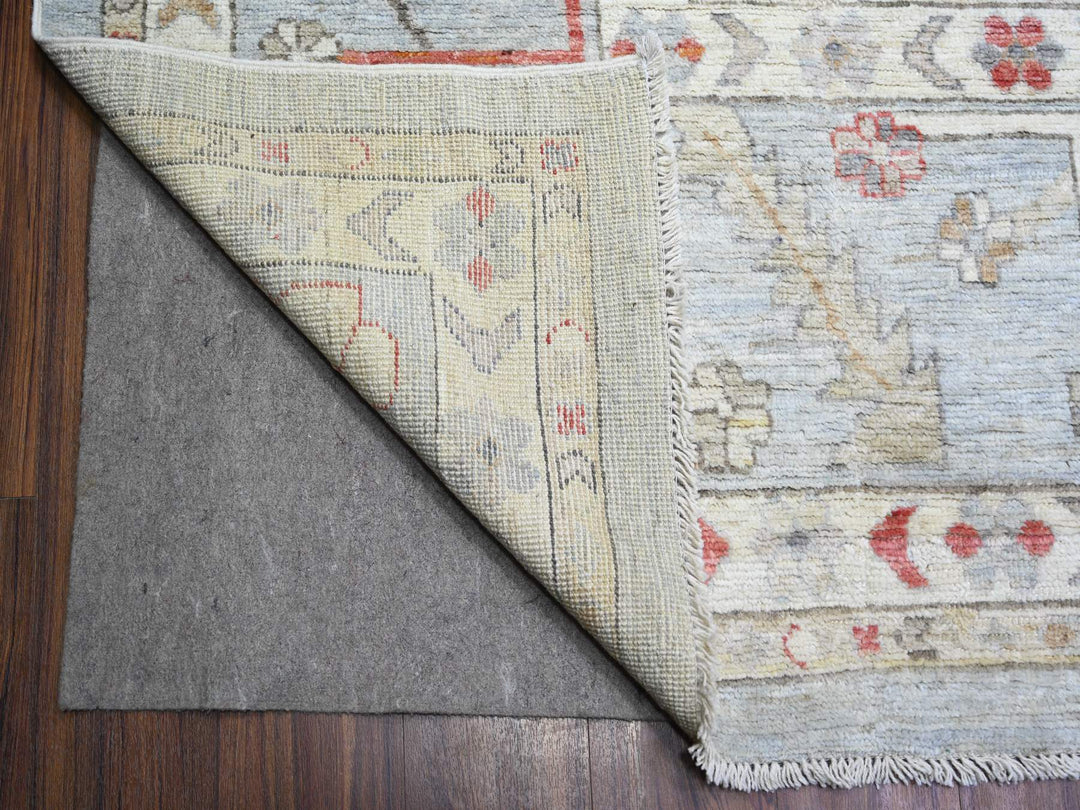 11'9" x 14'0" New Hand Knotted Grey Wool Rectangle Oriental Rug - MOA10274041