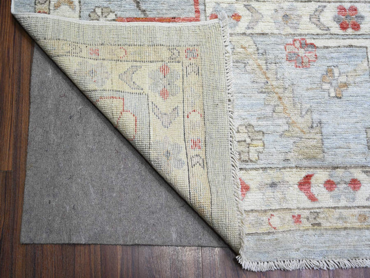 11'9" x 14'0" New Hand Knotted Grey Wool Rectangle Oriental Rug - MOA10274041
