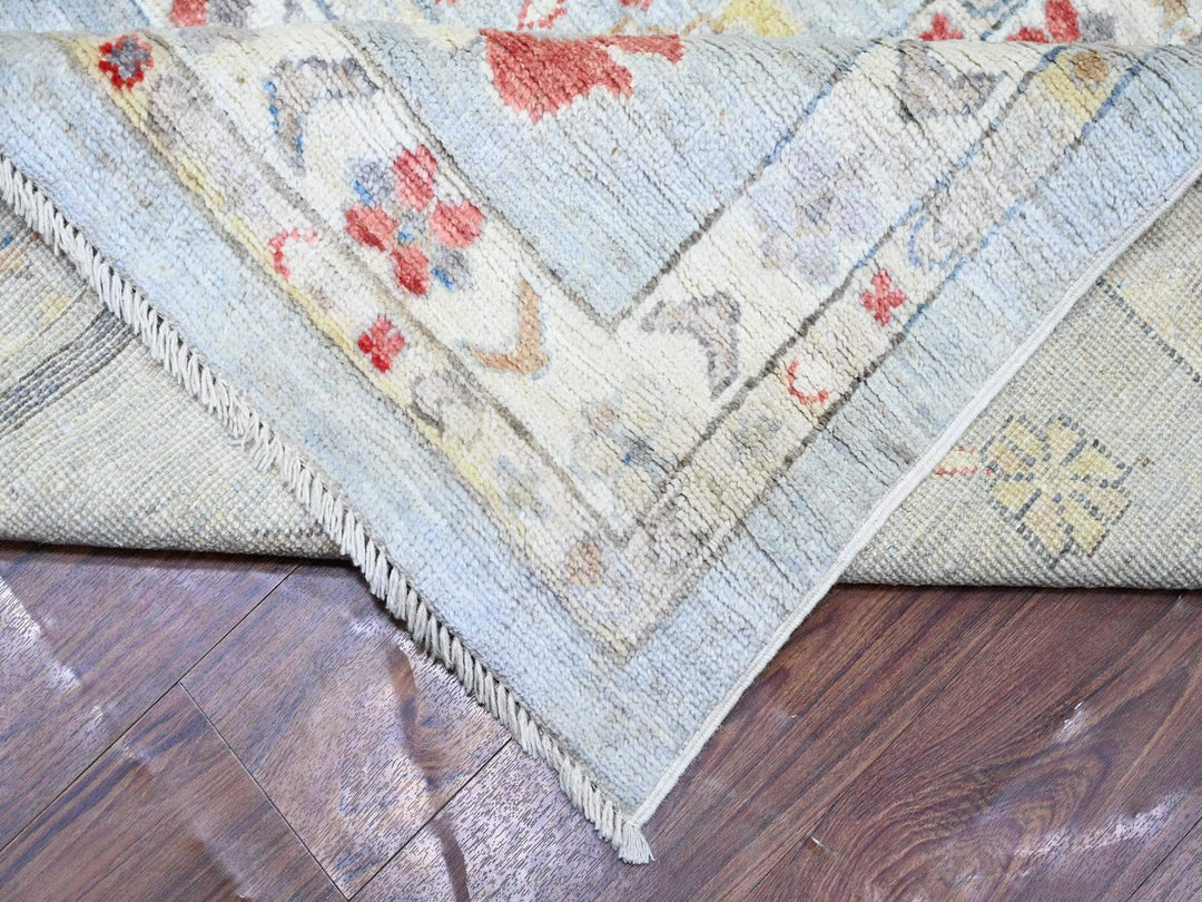 11'9" x 14'0" New Hand Knotted Grey Wool Rectangle Oriental Rug - MOA10274041