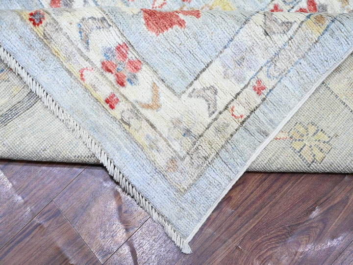 11'9" x 14'0" New Hand Knotted Grey Wool Rectangle Oriental Rug - MOA10274041