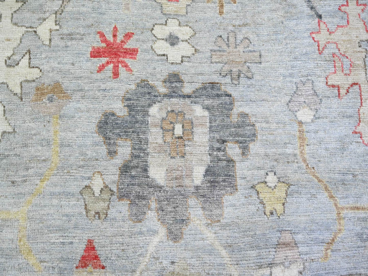 11'9" x 14'0" New Hand Knotted Grey Wool Rectangle Oriental Rug - MOA10274041