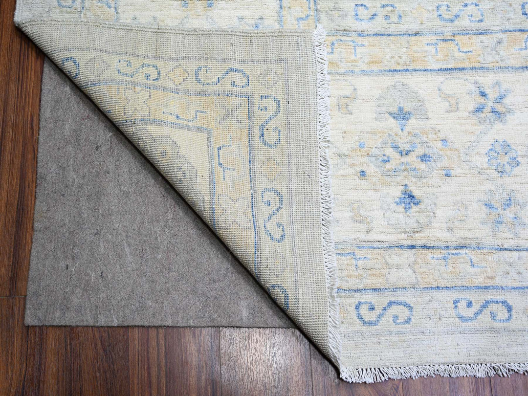 11'9" x 14'8" New Hand Knotted Ivory Wool Rectangle Oriental Rug - MOA10274056