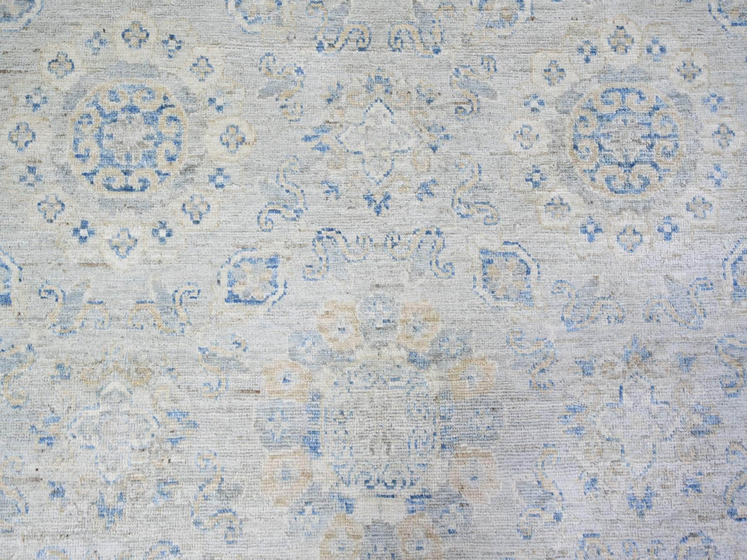 11'9" x 14'8" New Hand Knotted Ivory Wool Rectangle Oriental Rug - MOA10274056