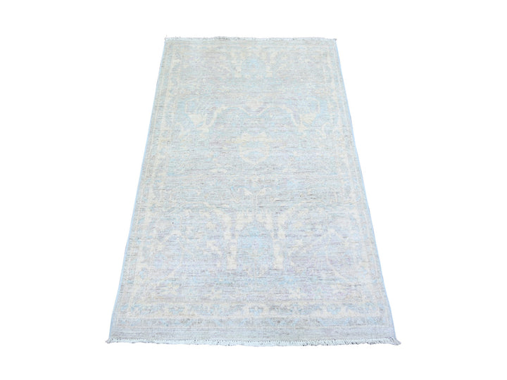 2'10" x 5'0" New Hand Knotted Ivory Wool Rectangle Oriental Rug - MOA10274065