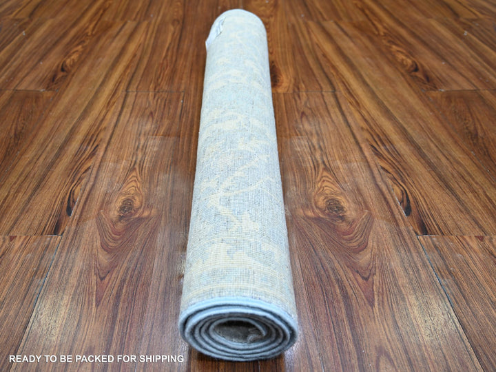 2'10" x 5'0" New Hand Knotted Ivory Wool Rectangle Oriental Rug - MOA10274065