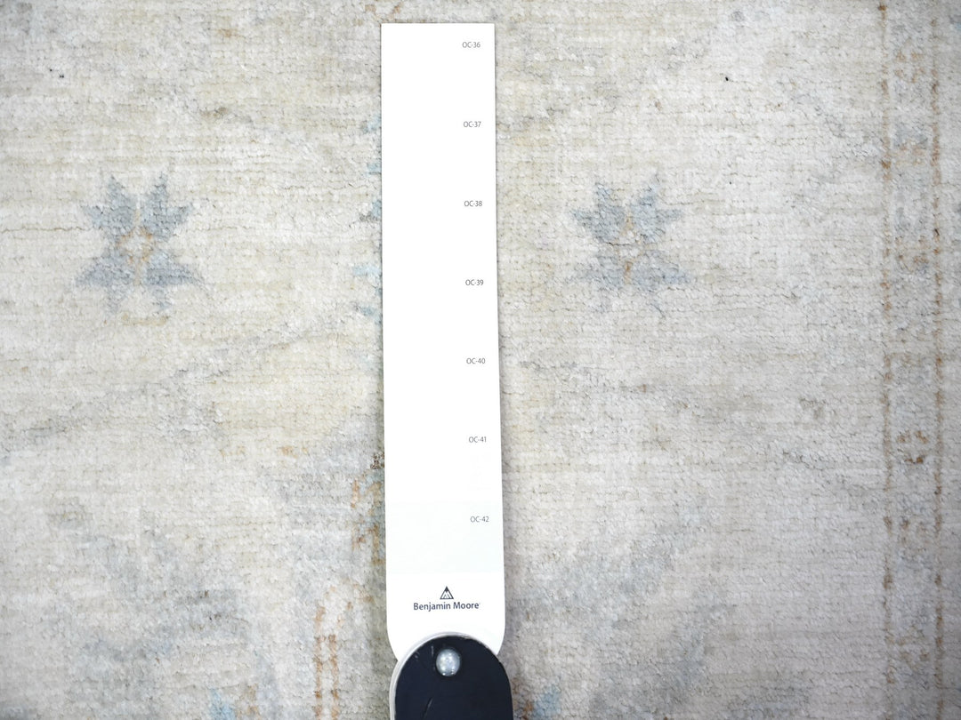 2'4" x 11'7" New Hand Knotted Ivory Wool Runner Oriental Rug - MOA10274069